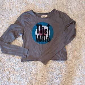 Hollister "The Who" Crop Top Long Sleeve Small SOFT
